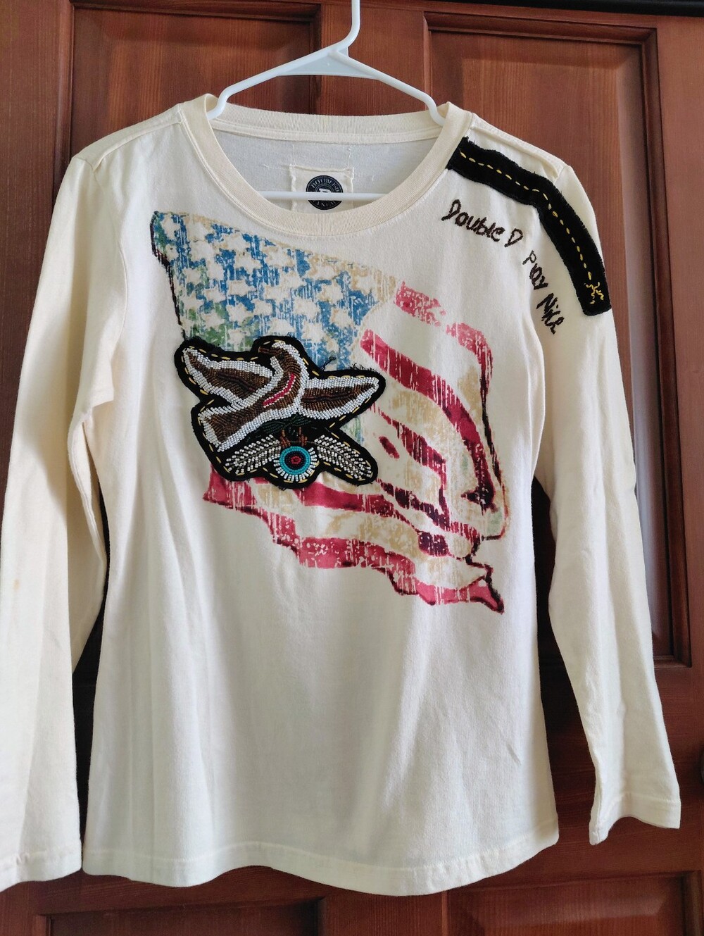 Double D Ranch Play Nice Be Free Soft Long Sleeve Tee Beaded Bird